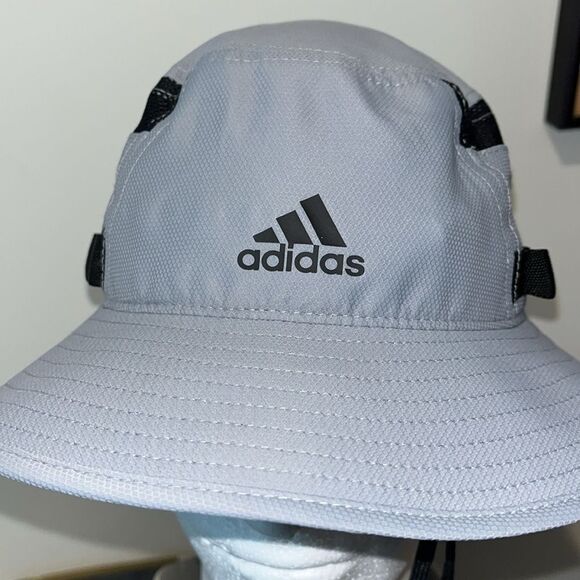 Adidas Gray Black Crushable Wide brim Aeroready Safari Sun Protection Hat cap - Picture 4 of 5
